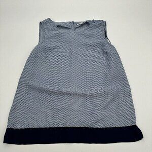 Dalia Collection Womens Blouse Small Sleeveless Blue Geometric Casual Summer
